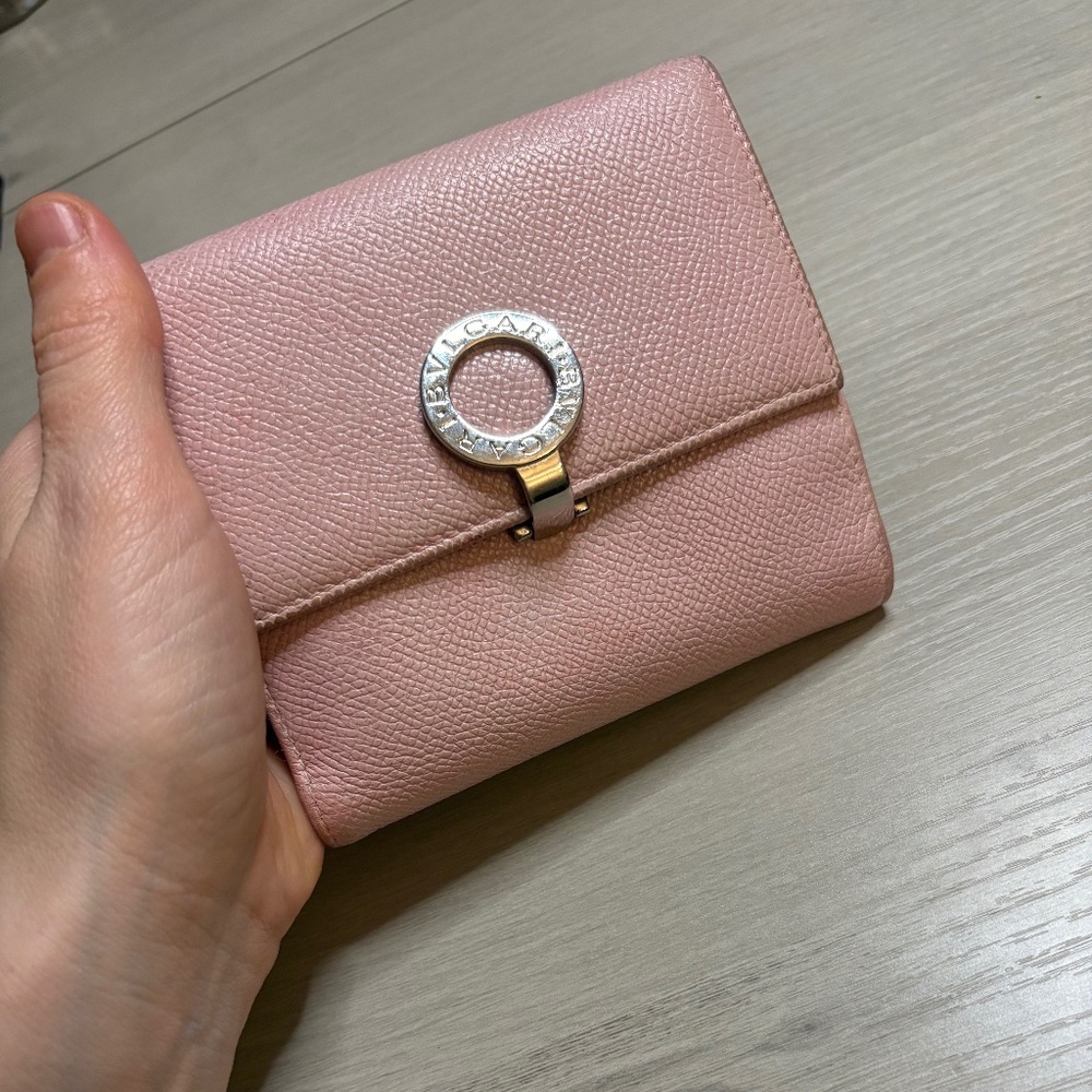 Vintage Bvlgari Pink Leather Compact Wallet